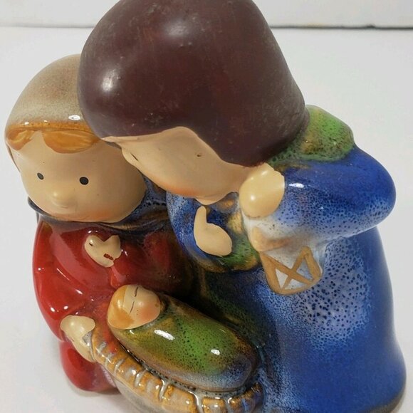 Glazed Ceramic Nativity Christmas Mary Joseph Baby Jesus figurines children - Picture 7 of 12